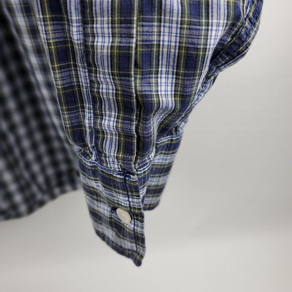Aeropostale Authentic Fit Plaid Long Sleeve Button Down Shirt Men Small Blue - Picture 5 of 6